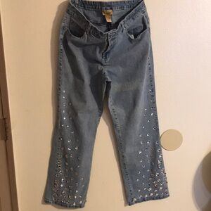 Midnight Velvet Embellished Blue Jeans